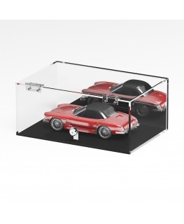 E-1270 TEC-X - PERSONALIZZABILE Teca espositiva in plexiglass trasparente da banco 5 lati chiusi con sportello frontale con c...