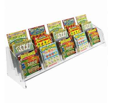 E-489 - Espositore gratta e vinci da banco in plexiglass trasparente