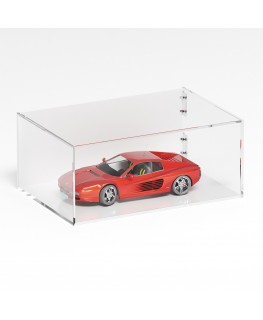 E-1279 TEC-X - PERSONALIZZABILE Teca espositiva in plexiglass trasparente da banco 5 lati chiusi con sportello laterale con c...