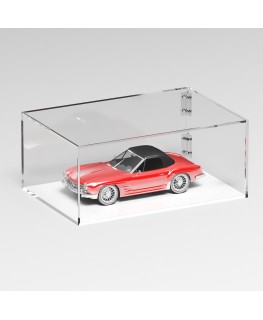 E-1282 TEC-X - PERSONALIZZABILE Teca espositiva in plexiglass trasparente da banco 5 lati chiusi con sportello laterale con c...