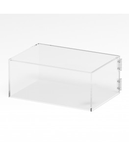 E-1282 TEC-X - PERSONALIZZABILE Teca espositiva in plexiglass trasparente da banco 5 lati chiusi con sportello laterale con c...