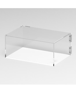 E-1282 TEC-X - PERSONALIZZABILE Teca espositiva in plexiglass trasparente da banco 5 lati chiusi con sportello laterale con c...