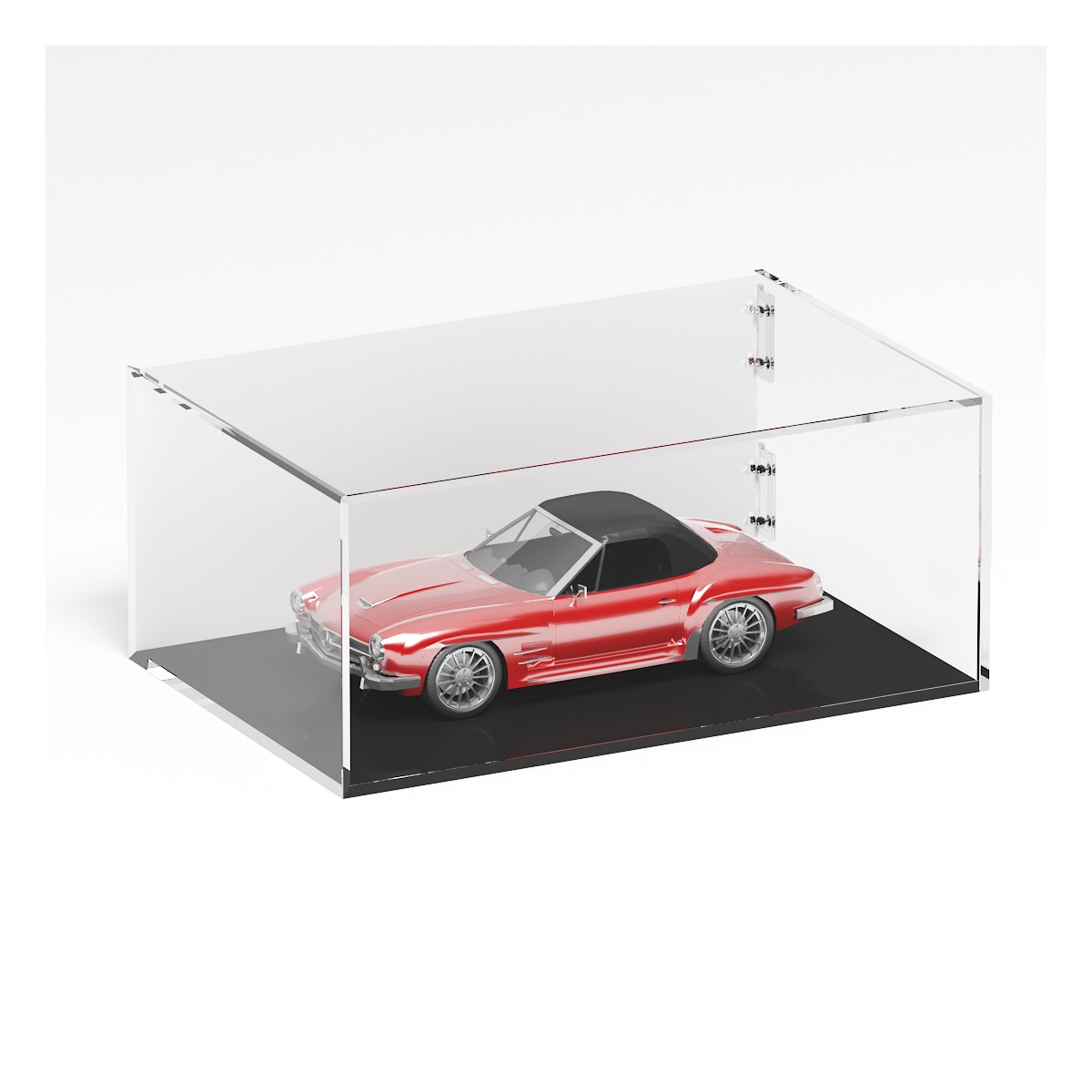 E-1283 TEC-X - PERSONALIZZABILE Teca espositiva in plexiglass trasparente da banco 5 lati chiusi con sportello laterale con c...