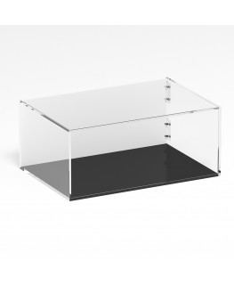 E-1283 TEC-X - PERSONALIZZABILE Teca espositiva in plexiglass trasparente da banco 5 lati chiusi con sportello laterale con c...