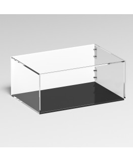 E-1283 TEC-X - PERSONALIZZABILE Teca espositiva in plexiglass trasparente da banco 5 lati chiusi con sportello laterale con c...