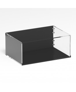 E-1284 TEC-X - PERSONALIZZABILE Teca espositiva in plexiglass trasparente da banco 5 lati chiusi con sportello laterale con c...