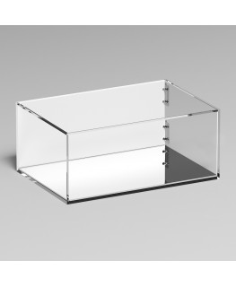 E-1287 TEC-X - PERSONALIZZABILE Teca espositiva in plexiglass trasparente da banco 5 lati chiusi con sportello laterale con c...