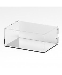 E-1287 TEC-X - PERSONALIZZABILE Teca espositiva in plexiglass trasparente da banco 5 lati chiusi con sportello laterale con c...