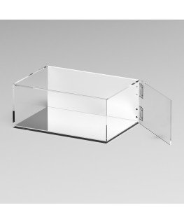 E-1287 TEC-X - PERSONALIZZABILE Teca espositiva in plexiglass trasparente da banco 5 lati chiusi con sportello laterale con c...