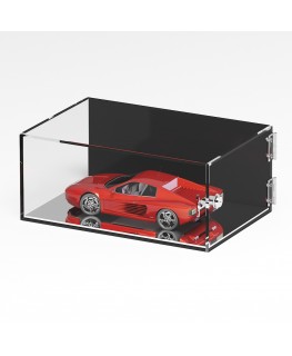 E-1288 TEC-X - PERSONALIZZABILE Teca espositiva in plexiglass trasparente da banco 5 lati chiusi con sportello laterale con c...