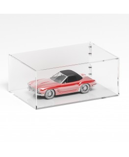 E-1290 TEC-X - PERSONALIZZABILE Teca espositiva in plexiglass trasparente da banco 5 lati chiusi con sportello laterale con c...