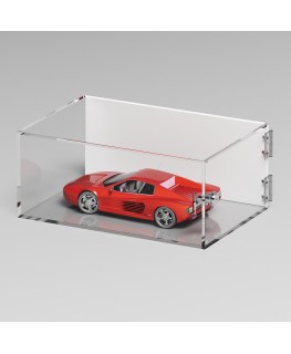 E-1290 TEC-X - PERSONALIZZABILE Teca espositiva in plexiglass trasparente da banco 5 lati chiusi con sportello laterale con c...