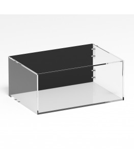 E-1291 TEC-X - PERSONALIZZABILE Teca espositiva in plexiglass trasparente da banco 5 lati chiusi con sportello laterale con c...