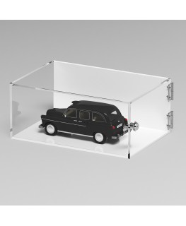 E-1294 TEC-X - PERSONALIZZABILE Teca espositiva in plexiglass trasparente da banco 5 lati chiusi con sportello laterale con c...
