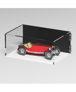 E-1295 TEC-X - PERSONALIZZABILE Teca espositiva in plexiglass trasparente da banco 5 lati chiusi con sportello laterale con c...