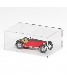 E-1297 TEC-X - PERSONALIZZABILE Teca espositiva in plexiglass trasparente da banco 5 lati chiusi con sportello laterale con c...