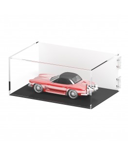 E-1298 TEC-X - PERSONALIZZABILE Teca espositiva in plexiglass trasparente da banco 5 lati chiusi con sportello laterale con c...