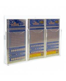 E-276 EPS-C - Espositore schedine da parete in plexiglass trasparente a 3 tasche