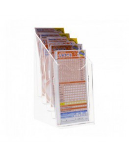 E-278 EPS-E - Espositore schedine da banco in plexiglass trasparente a 5 tasche