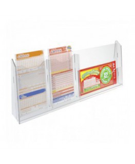 E-279 EPS-A - Espositore schedine da banco in plexiglass trasparente a 3 tasche