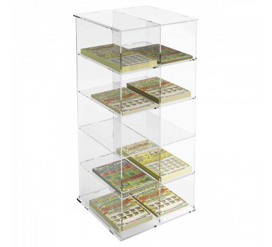 E-284 EPS-C - Espositore da banco per schedine, gratta e vinci ecc in plexiglass trasparente a 10 scomparti