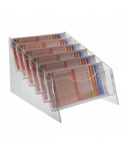 E-294 EGV-B - Espositore schedine da banco in plexiglass trasparente a 6 tasche