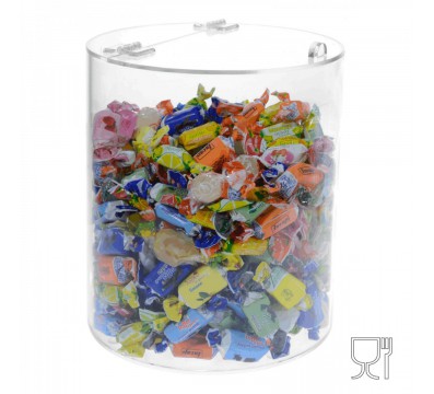 E-313 EPG-B - Espositore multiuso in plexiglass trasparente con coperchio - Diametro 20 cm - Altezza 20 cm