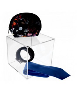 E-335 - Cubo espositore in plexiglass trasparente 5 lati chiusi - Spessore 5 mm.
