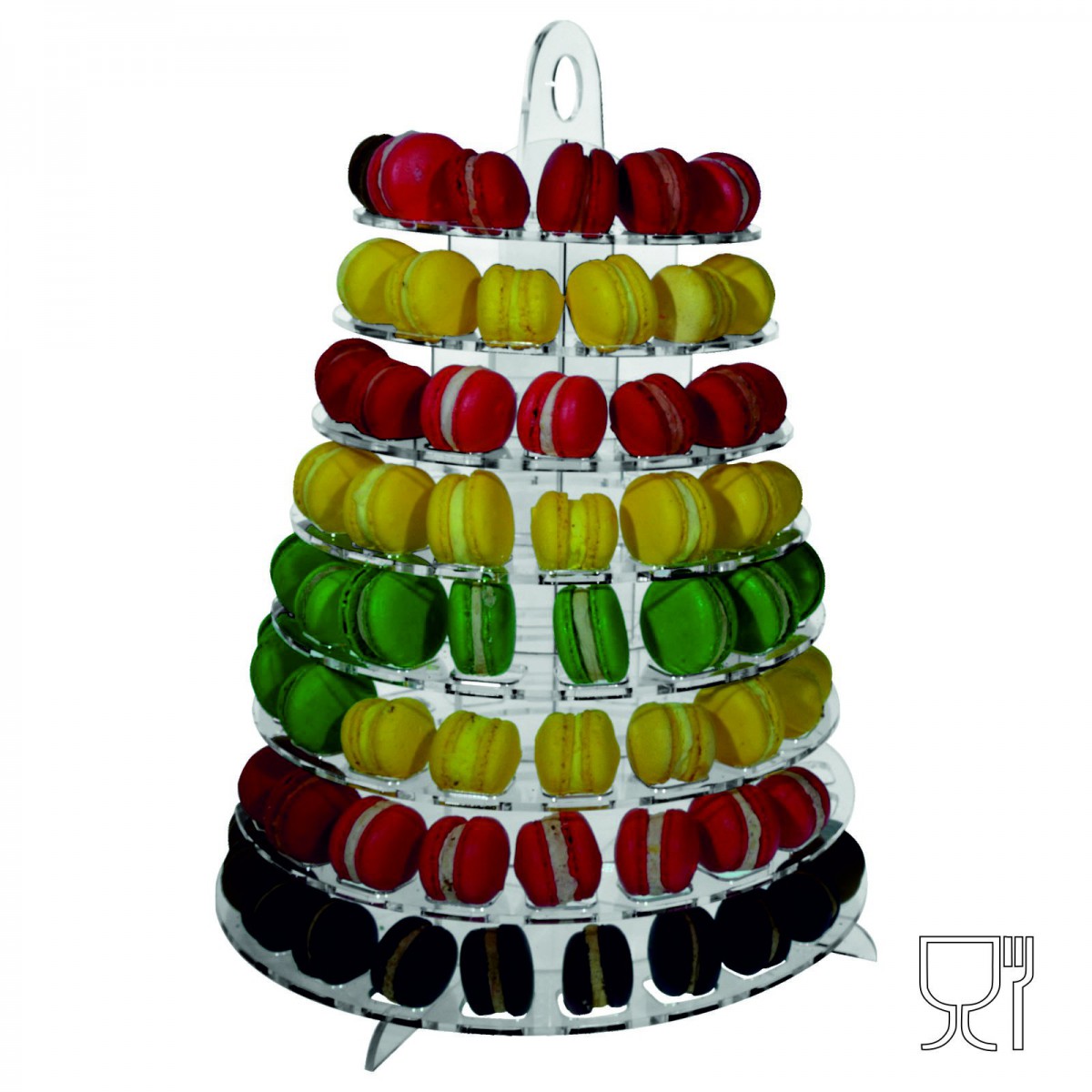 E-409 EPM-B - Porta macarons in plexiglass trasparente a 130 postazioni