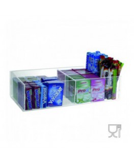 E-394 PCR-A - Espositore in plexiglass trasparente da banco per caramelle e oggetti vari a 4 scomparti