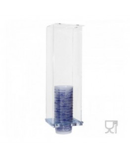 E-379 EPC-A - Porta coppette in plexiglass trasparente da parete a 1 colonna