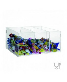 E-393 - Espositore in plexiglass trasparente da banco per caramelle e oggetti vari
