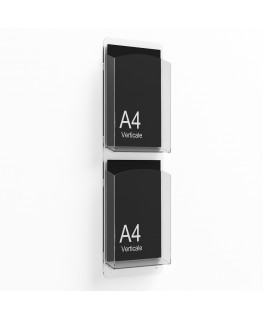 E-402 EPD-E - Porta depliant da parete a 2 tasche sovrapposte per depliant formato A4