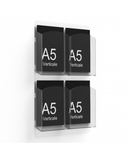 E-403 EPD-F - Porta depliant da parete a 4 tasche (2x2) per depliant formato A5