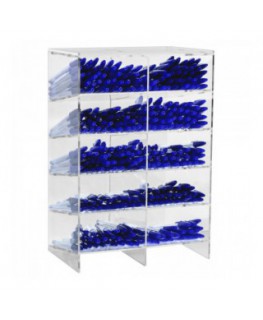 E-410 EPP-B - Porta penne da banco in plexiglass trasparente a 10 scomparti