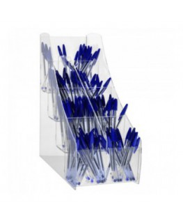 E-411 EPP-B - Porta penne da banco in plexiglass trasparente a 8 scomparti