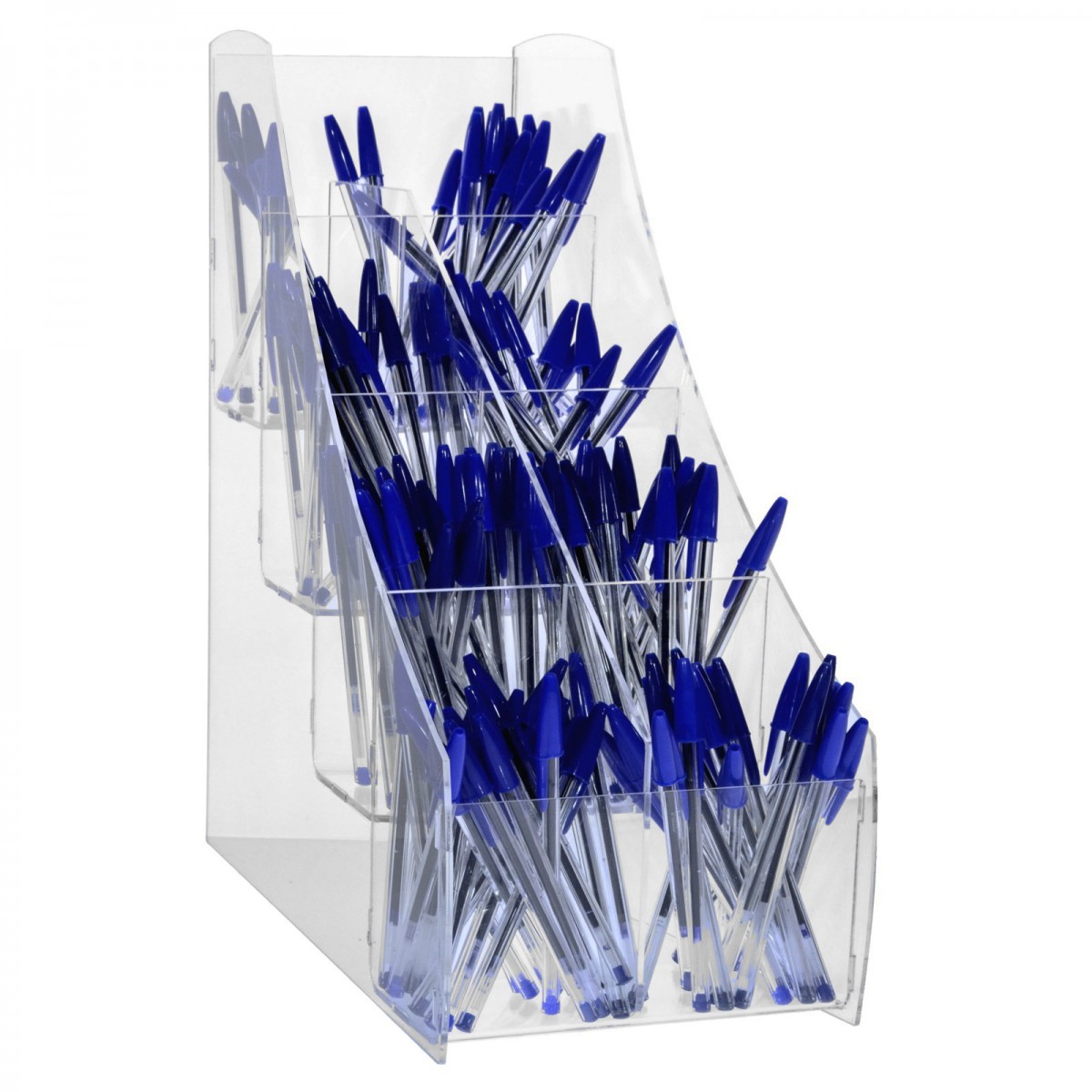 E-411 EPP-B - Porta penne da banco in plexiglass trasparente a 8 scomparti