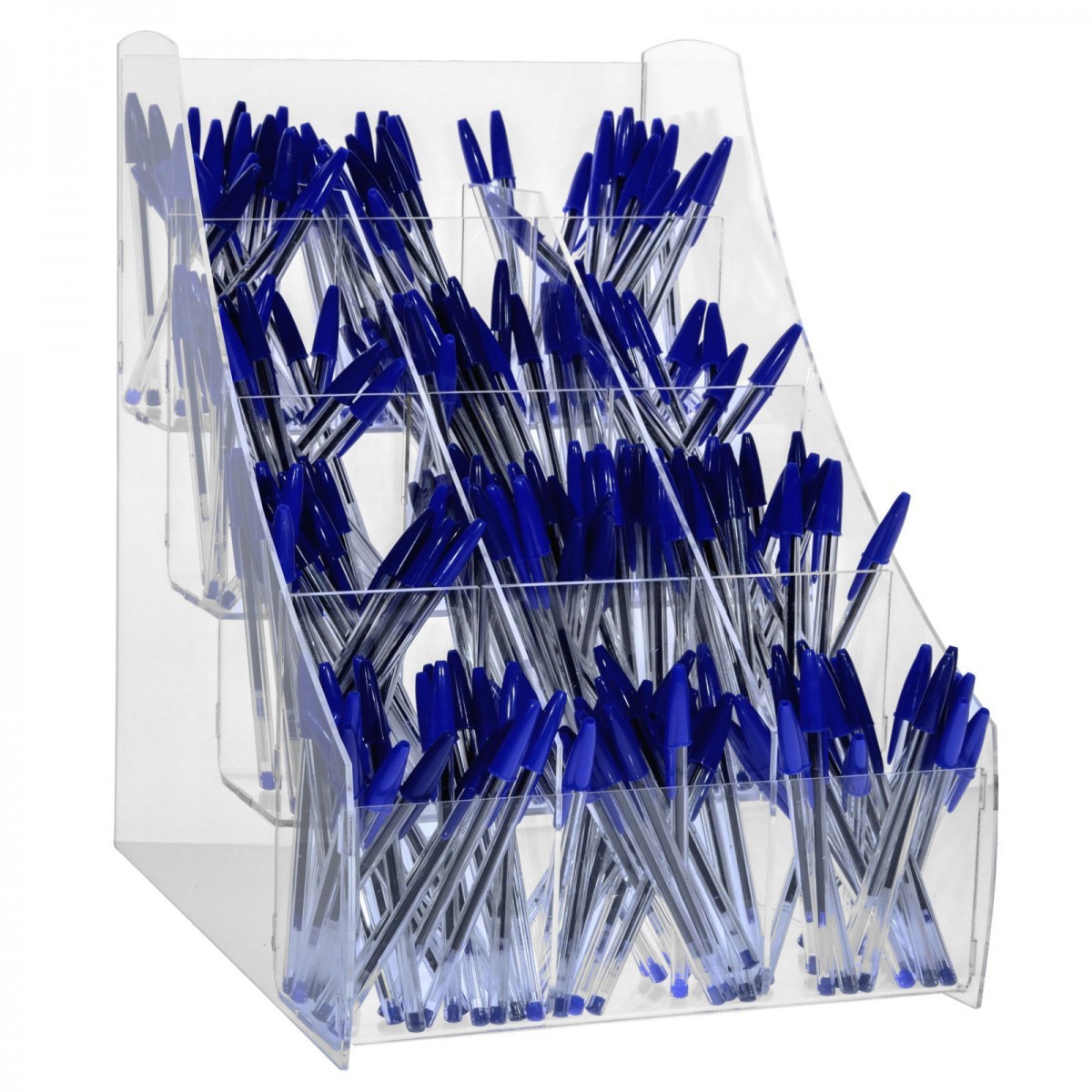 E-411 EPP-C - Porta penne da banco in plexiglass trasparente a 12 scomparti