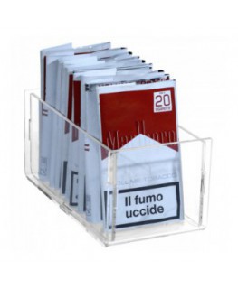 E-419 - Espositore in plexiglass trasparente da banco per buste di trinciato o caramelle