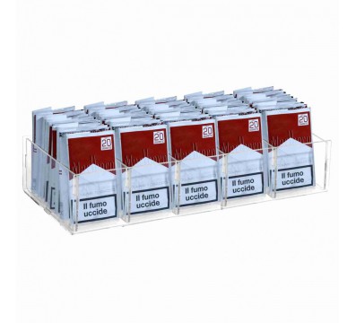 E-419 - Espositore in plexiglass trasparente da banco per buste di trinciato o caramelle