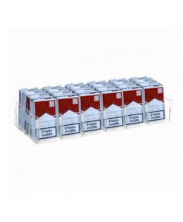 E-419 VPT-F - Espositore in plexiglass trasparente da banco per buste di trinciato o caramelle a 6 scomparti