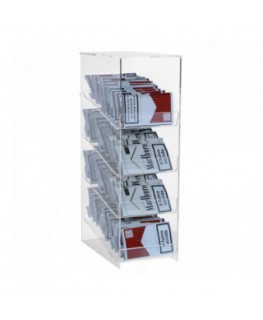 E-420 - Espositore porta buste di trinciato da banco in plexiglass trasparente
