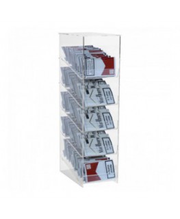 E-420 - Espositore porta buste di trinciato da banco in plexiglass trasparente