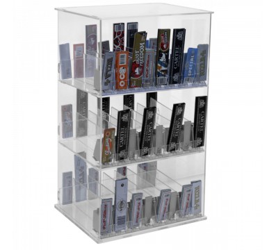 E-426 VPT-B - Espositore in plexiglass trasparente porta cartine a 3 ripiani - L 25 x P 20 cm.