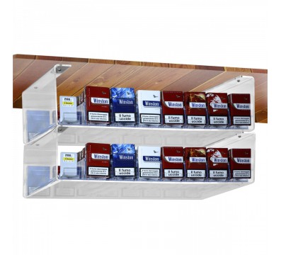 E-431 PSS-B - Espositore in plexiglass trasparente da soffitto porta sigarette da 20 a 16 postazioni