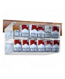 E-432 PST-B - Espositore in plexiglass trasparente da soffitto porta trinciato a 12 postazioni