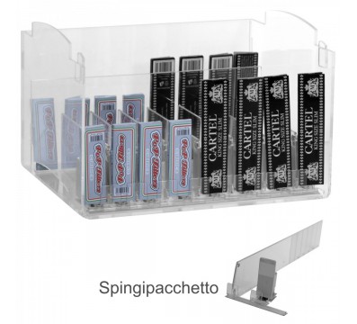 E-433 PBC-A - Espositore in plexiglass trasparente da banco porta cartine - L 25 x P 30 cm - Ripiano inferiore o intermedio