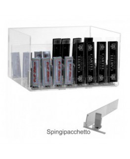E-433 - Espositore in plexiglass trasparente da banco porta cartine - L 25 x P 30 cm.