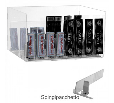 E-433 PBC-B - Espositore in plexiglass trasparente da banco porta cartine - L 25 x P 30 cm - Ripiano superiore
