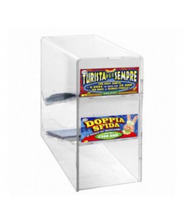 E-510 - Espositore gratta e vinci da banco in plexiglass trasparente